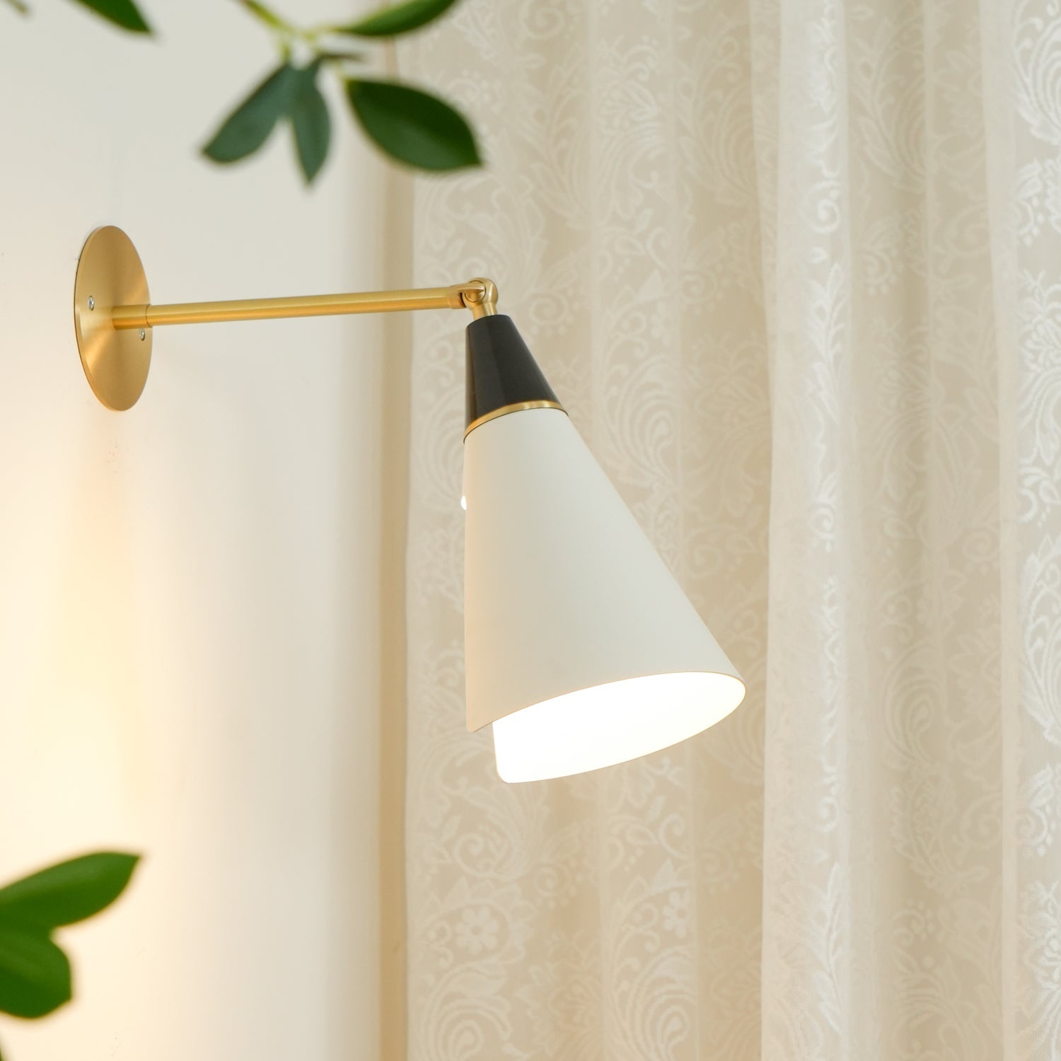 Handcrafted Petite Magari Wall Sconce Lighting with Beveled Edge Metal Shade