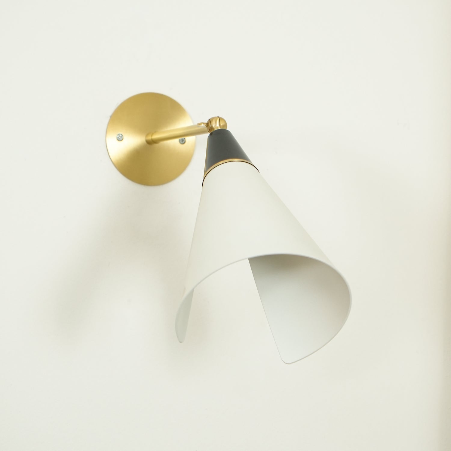 Handcrafted Petite Magari Wall Sconce Lighting with Beveled Edge Metal Shade