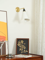 Handcrafted Petite Magari Wall Sconce Lighting with Beveled Edge Metal Shade