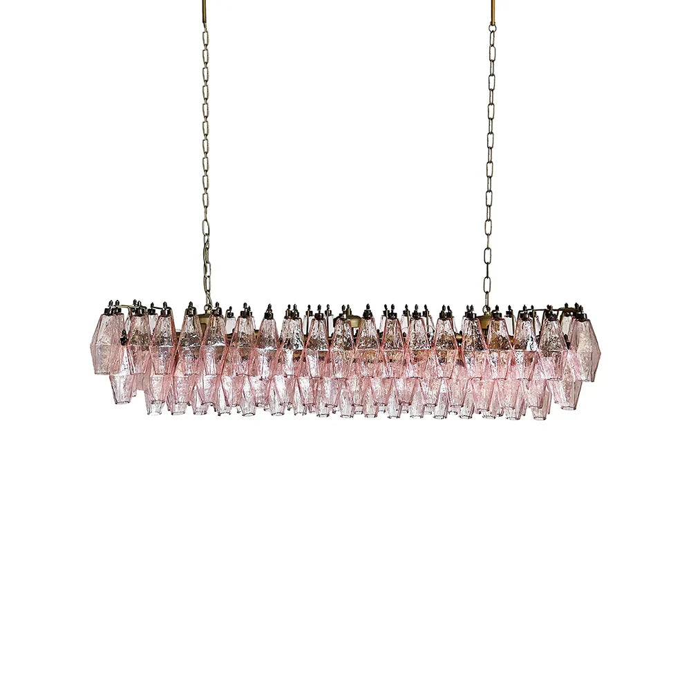 handcrafted-pink-murano-poliedri-glass-linear-chandelier-modern-dining-light