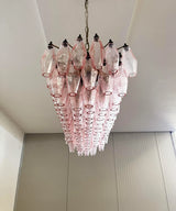 handcrafted-pink-murano-poliedri-glass-linear-chandelier-modern-dining-light