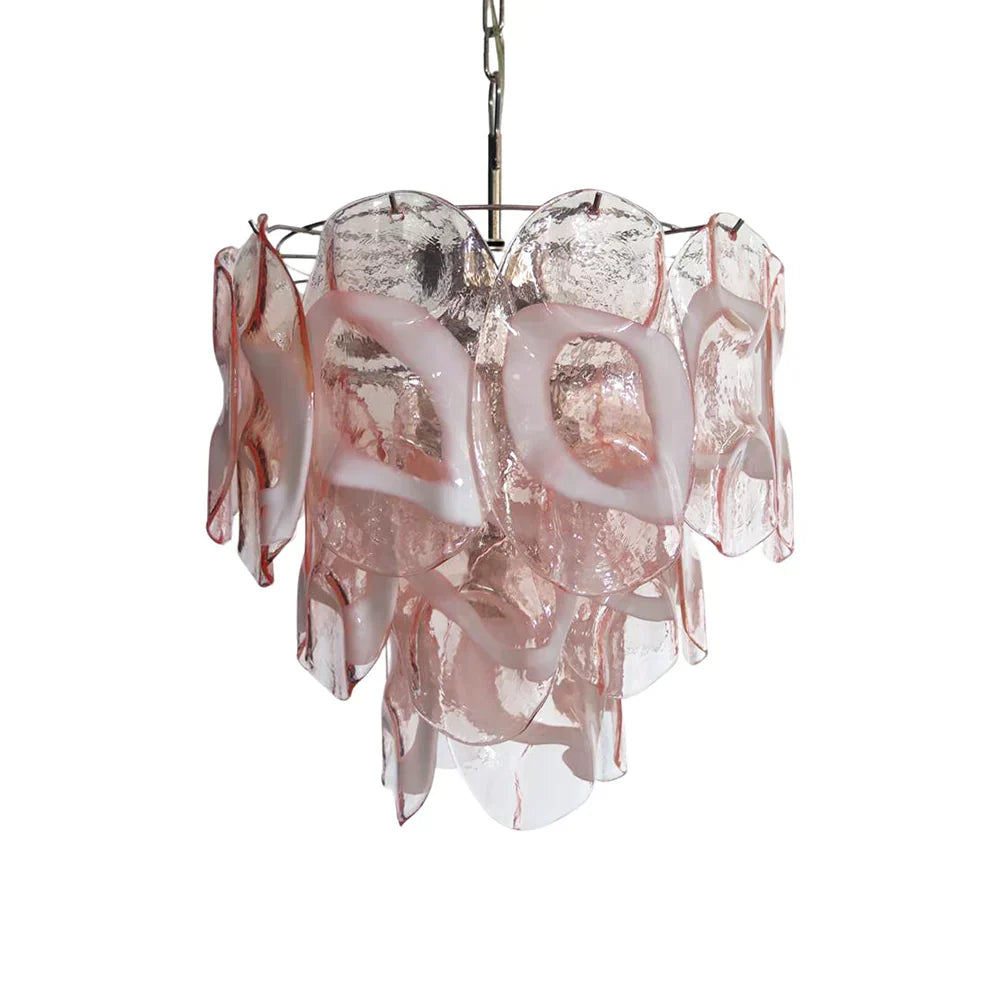 handcrafted-pink-murano-style-glass-chandelier-elegant-mid-century-modern-pendant-light