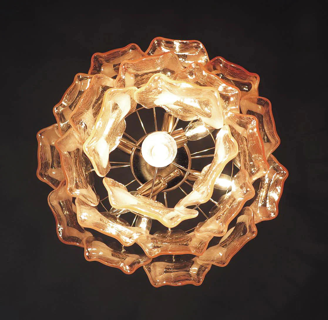 handcrafted-pink-murano-style-glass-chandelier-elegant-mid-century-modern-pendant-light