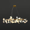 Handcrafted Porcelain Ginkgo Leaf Chandelier Elegant Modern Candelabrum Hanging Light