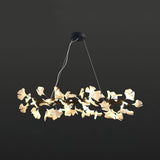 Handcrafted Porcelain Ginkgo Leaf Chandelier Elegant Modern Candelabrum Hanging Light
