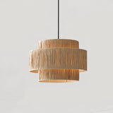 Handcrafted Raffia Straw Art Pendant Light Sustainable Natural Fiber Ceiling Hanging Lamp for Home Decor