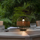 Handcrafted Rattan Cage Style Waterproof Outdoor Solar Lantern for Garden and Patio Decor