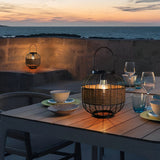 Handcrafted Rattan Cage Style Waterproof Outdoor Solar Lantern for Garden and Patio Decor
