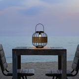 Handcrafted Rattan Cage Style Waterproof Outdoor Solar Lantern for Garden and Patio Decor
