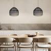 Handcrafted Rattan Woven Dome Pendant Light Bohemian Bamboo Hanging Lamp for Dining Room