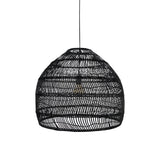 Handcrafted Rattan Woven Dome Pendant Light Bohemian Bamboo Hanging Lamp for Dining Room