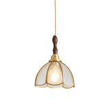 Handcrafted Tiffany Stained Glass Floral Pendant Light with Brass Hardware for Indoor Living