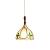 Handcrafted Tiffany Stained Glass Floral Pendant Light with Brass Hardware for Indoor Living