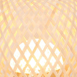 Handcrafted Woven Bamboo Lantern Desk Lamp Portable Rechargeable LED Table Light with Handle