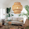 Handmade 3 Tiered Rustic Bamboo Woven Pendant Light Boho Chic Natural Wood Hanging Ceiling Lamp