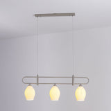 Handmade Bone China Ribbed Pendant Light Modern Linear Ceramic Hanging Lamp for Dining Room