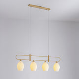 Handmade Bone China Ribbed Pendant Light Modern Linear Ceramic Hanging Lamp for Dining Room
