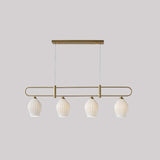 Handmade Bone China Ribbed Pendant Light Modern Linear Ceramic Hanging Lamp for Dining Room
