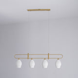Handmade Bone China Ribbed Pendant Light Modern Linear Ceramic Hanging Lamp for Dining Room