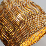 Handmade Leather and Rattan Lampshade Japanese Wabi Sabi Chandelier LED Pendant Light for Home