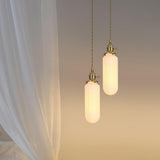 Handmade Porcelain Shell Pendant Light with Brass Fittings Ribbed Ceramic Hanging Lamp