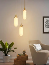 Handmade Porcelain Shell Pendant Light with Brass Fittings Ribbed Ceramic Hanging Lamp
