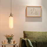 Handmade Porcelain Shell Pendant Light with Brass Fittings Ribbed Ceramic Hanging Lamp