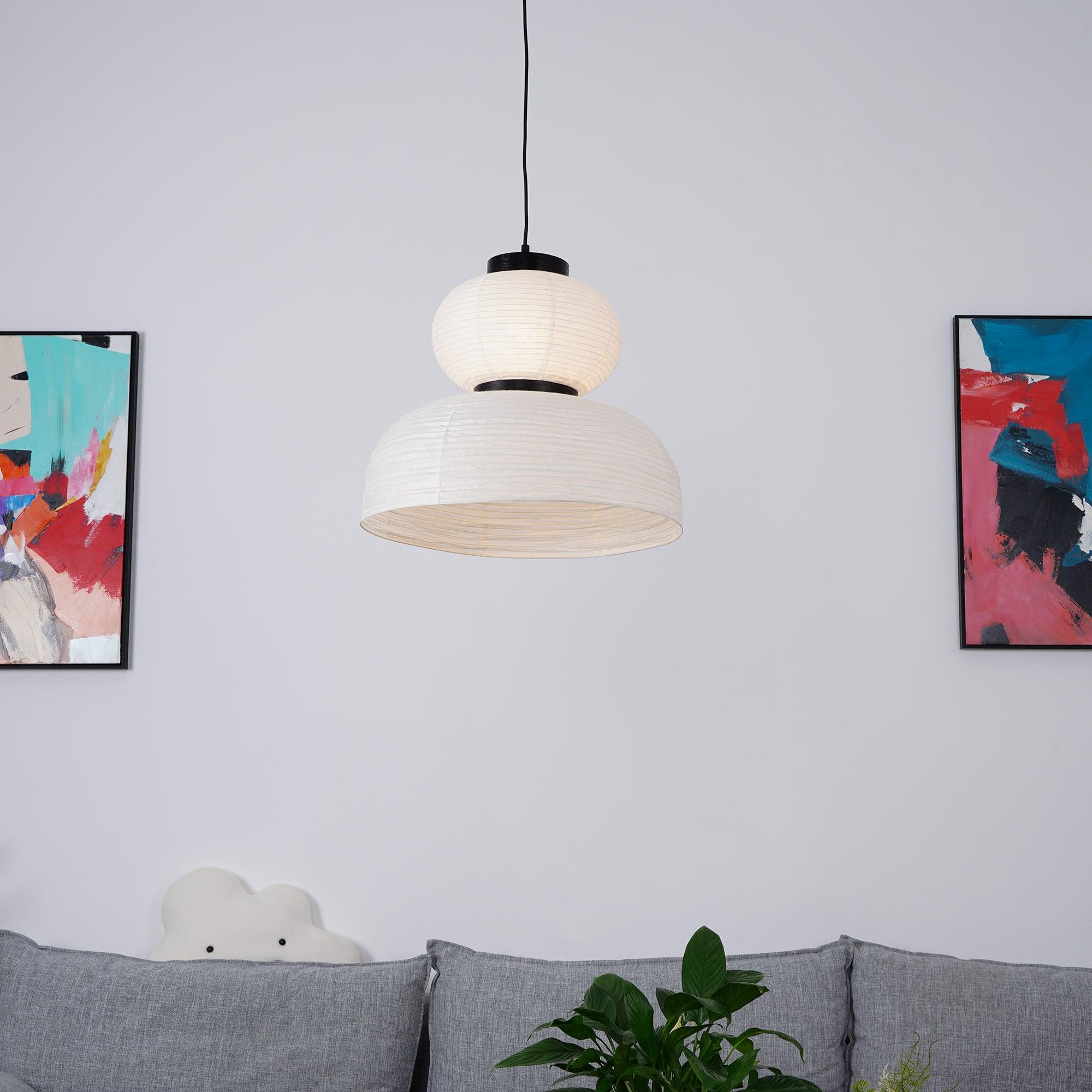 Handmade Rice Paper Lantern Pendant Light Contemporary Japanese Style Hanging Lamp