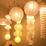 Handmade Washi Paper Pendant Light Japanese Style Mulberry Paper Hanging Lamp for Home Decor