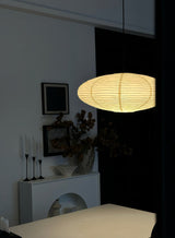 Handmade Washi Rice Paper Swag Light 15A Plug In Pendant for Minimalist Home Decor