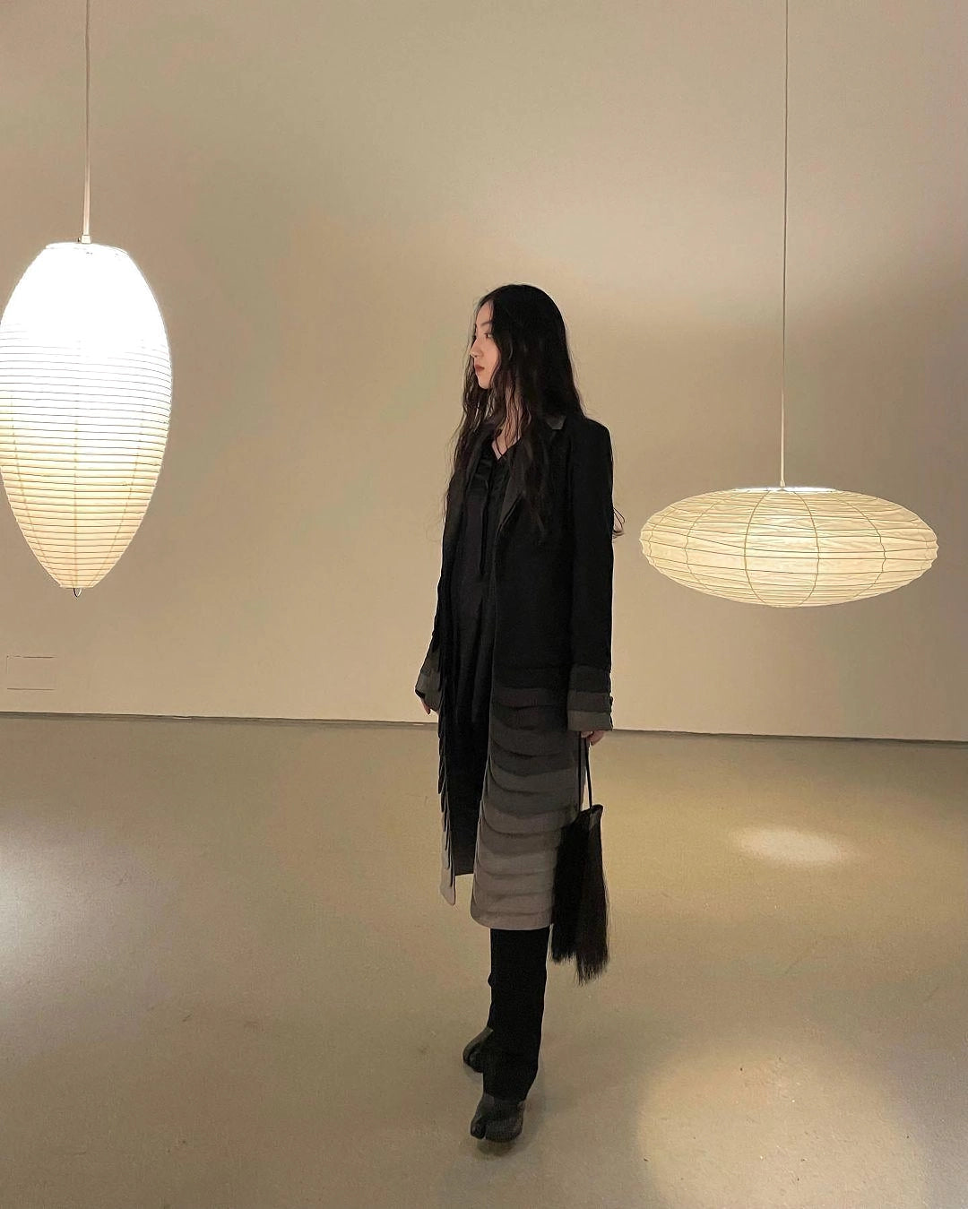 Handmade Washi Rice Paper Swag Light 15A Plug In Pendant for Minimalist Home Decor