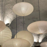 Handmade Washi Rice Paper Swag Light 15A Plug In Pendant for Minimalist Home Decor