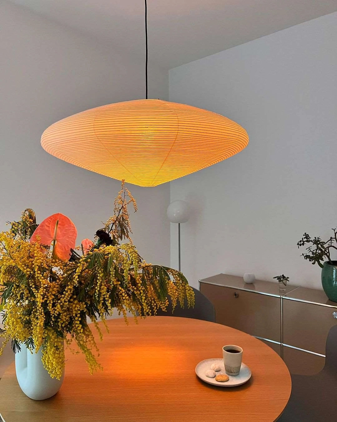 Handmade Washi Rice Paper Swag Light 15A Plug In Pendant for Minimalist Home Decor