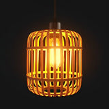 Handmade Woven Rattan Lantern Pendant Light Japanese Style Rustic Minimalist Hanging Ceiling Lamp