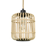 Handmade Woven Rattan Lantern Pendant Light Japanese Style Rustic Minimalist Hanging Ceiling Lamp