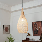 Handwoven Javanese Braided Rattan Pendant Light Coastal Style Wicker Hanging Lamp