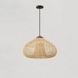 Handwoven Javanese Braided Rattan Pendant Light Coastal Style Wicker Hanging Lamp
