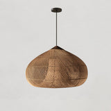 Handwoven Javanese Braided Rattan Pendant Light Coastal Style Wicker Hanging Lamp