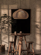 Handwoven Javanese Braided Rattan Pendant Light Coastal Style Wicker Hanging Lamp
