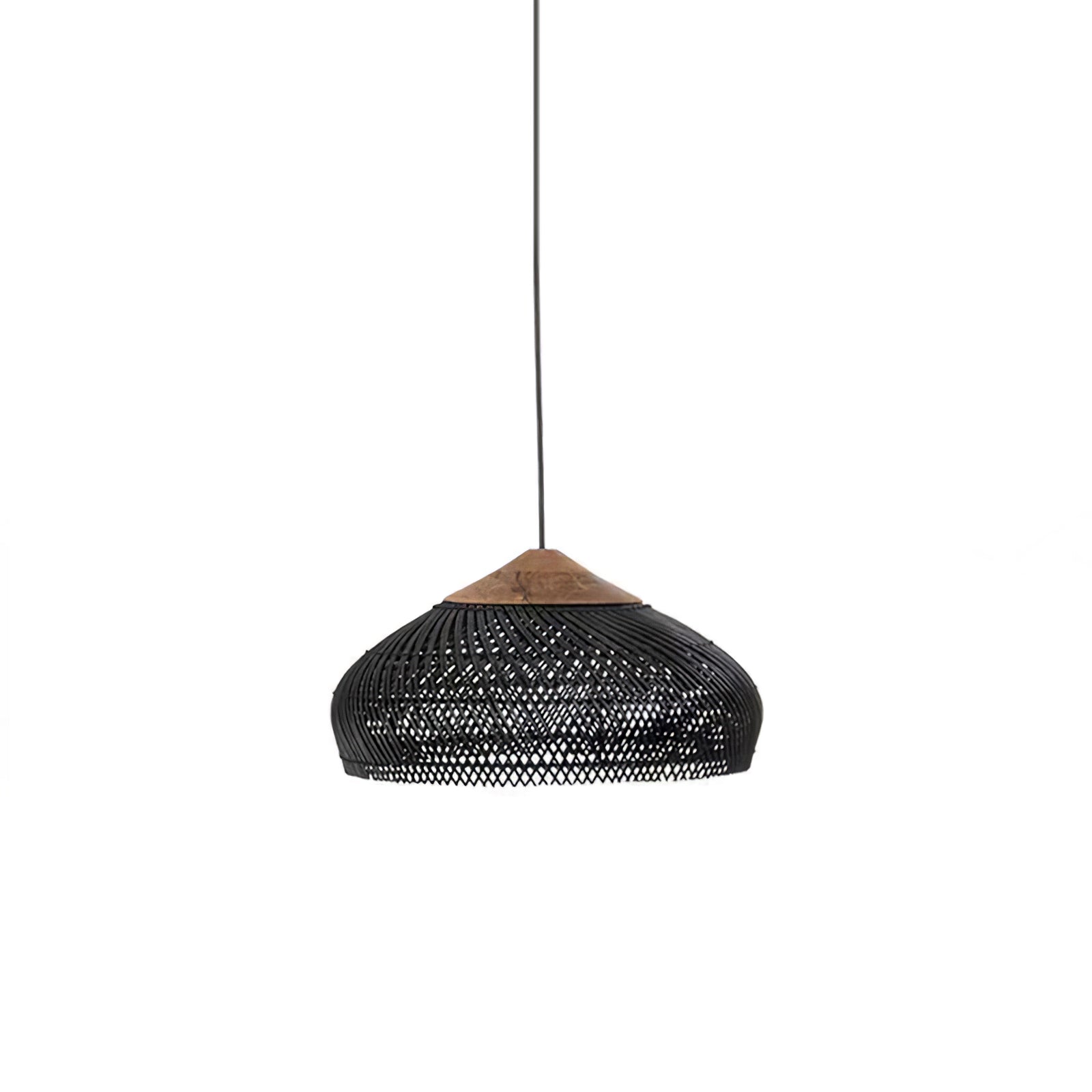 Handwoven Javanese Braided Rattan Pendant Light Coastal Style Wicker Hanging Lamp
