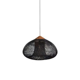 Handwoven Javanese Braided Rattan Pendant Light Coastal Style Wicker Hanging Lamp
