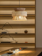 Handwoven Rattan and Bamboo Pendant Light for Coastal Bohemian Home Decor