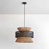 Handwoven Rattan and Bamboo Pendant Light for Coastal Bohemian Home Decor