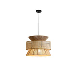 Handwoven Rattan and Bamboo Pendant Light for Coastal Bohemian Home Decor