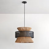 Handwoven Rattan and Bamboo Pendant Light for Coastal Bohemian Home Decor