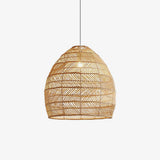 Handwoven Rattan Pendant Light Organic Wicker Hanging Lamp for Modern Living Spaces