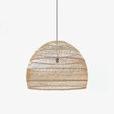 Handwoven Rattan Pendant Light Organic Wicker Hanging Lamp for Modern Living Spaces
