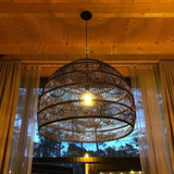 Handwoven Rattan Pendant Light Organic Wicker Hanging Lamp for Modern Living Spaces