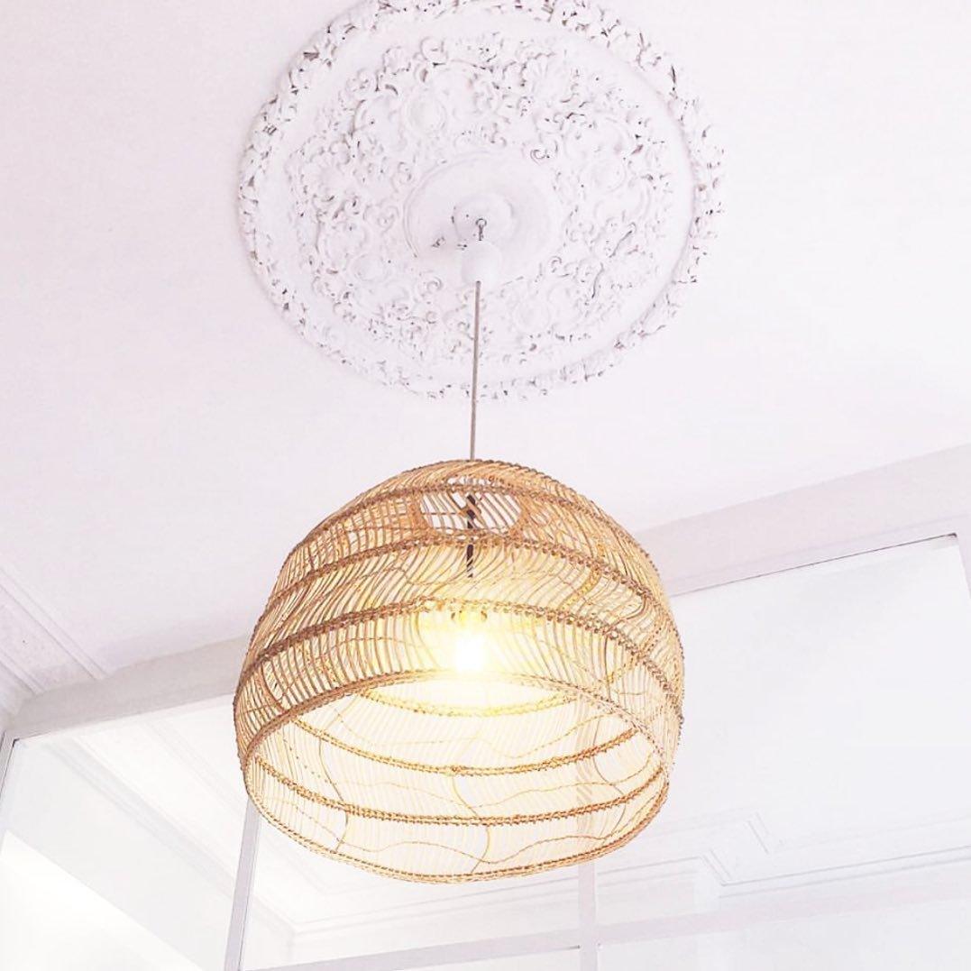 Handwoven Rattan Pendant Light Organic Wicker Hanging Lamp for Modern Living Spaces