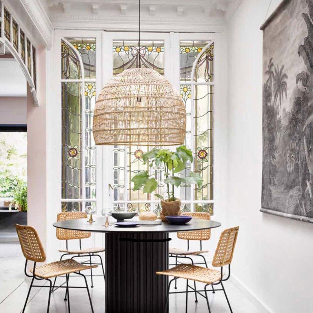 Handwoven Rattan Pendant Light Organic Wicker Hanging Lamp for Modern Living Spaces